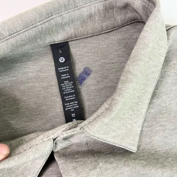 Lululemon Overshirt Mens Large Tan Heathered Rover Long Sleeve Soft Knit New - Picture 3 of 10